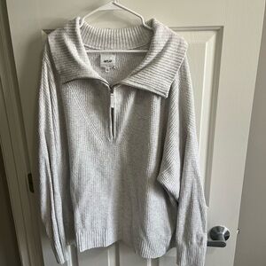 Aerie CozyUp Waffle Quarter Zip Sweater